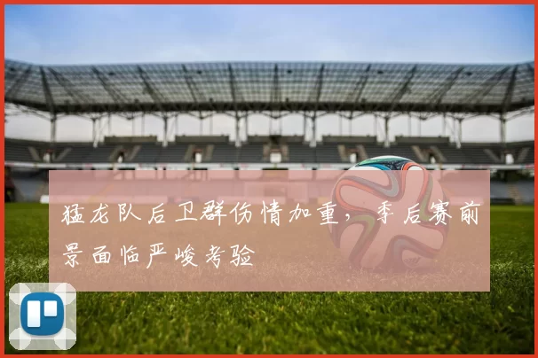 猛龙队后卫群伤情加重,季后赛前景面临严峻考验